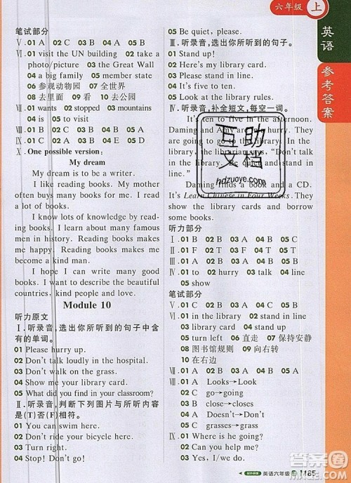 2019年1加1轻巧夺冠课堂直播六年级英语上册外研版参考答案