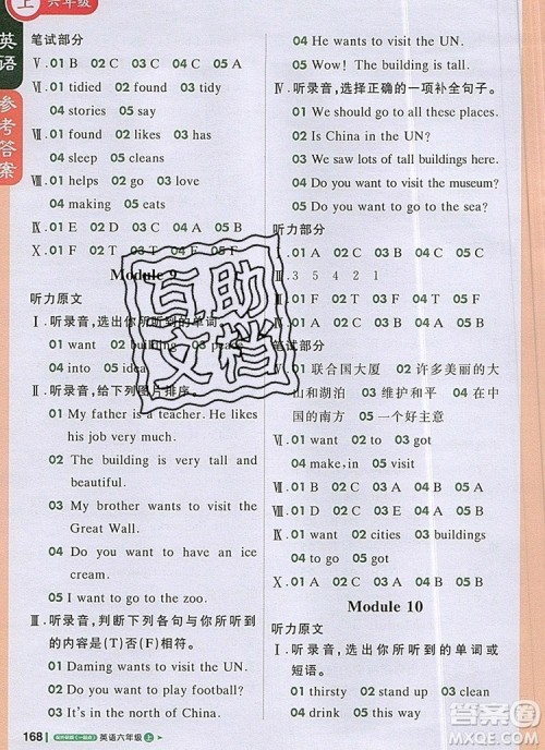 2019年1加1轻巧夺冠课堂直播六年级英语上册外研版一起参考答案