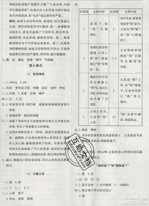 2019年1加1轻巧夺冠优化训练五年级语文上册人教版参考答案 2019年1加1轻巧夺冠优化训练五年级语文上册人教版参考答案