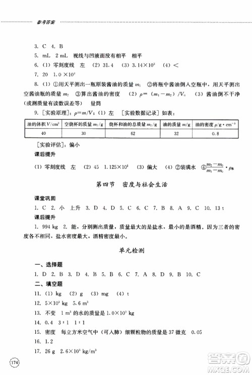 山东大学出版社2019年初中课堂同步训练物理八年级上册参考答案 山东大学出版社2019年初中课堂同步训练物理八年级上册参考答案