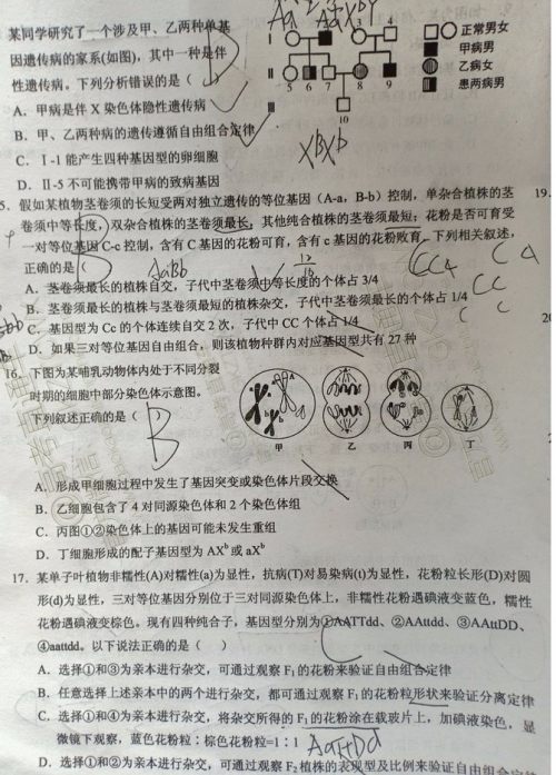 大同市2020届高三年级第一次联合考试市直生物试题及参考答案 大同市2020届高三年级第一次联合考试市直生物试题及参考答案