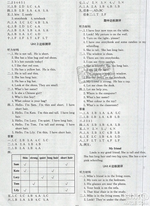 2019年1加1轻巧夺冠优化训练四年级英语上册人教PEP版参考答案 2019年1加1轻巧夺冠优化训练四年级英语上册人教PEP版参考答案