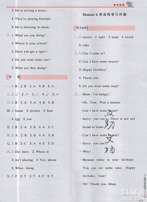 2019年1加1轻巧夺冠优化训练四年级英语上册外研版银版参考答案 2019年1加1轻巧夺冠优化训练四年级英语上册外研版银版参考答案