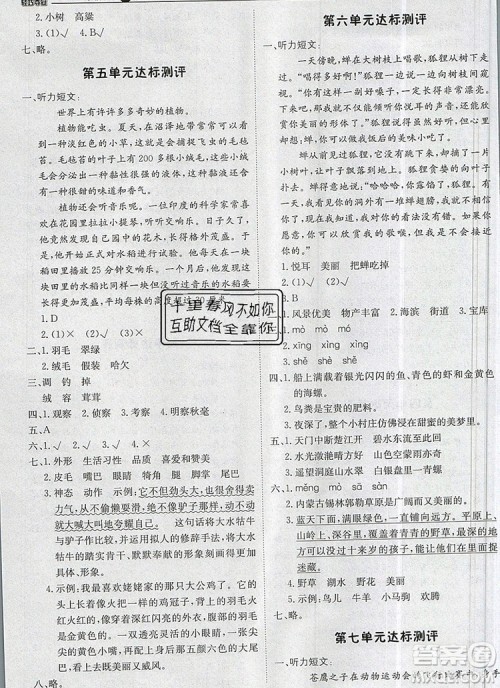2019年1加1轻巧夺冠优化训练三年级语文上册人教版参考答案 2019年1加1轻巧夺冠优化训练三年级语文上册人教版参考答案