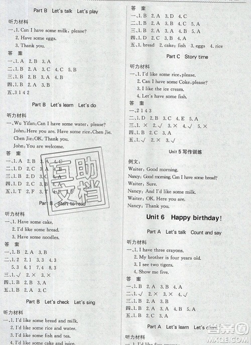 1加1轻巧夺冠优化训练三年级英语上册人教PEP版2019年参考答案 1加1轻巧夺冠优化训练三年级英语上册人教PEP版2019年参考答案