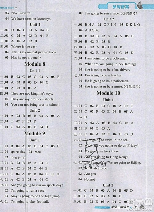 2019年1加1轻巧夺冠课堂直播三年级英语上册外研版一起答案 2019年1加1轻巧夺冠课堂直播三年级英语上册外研版一起答案