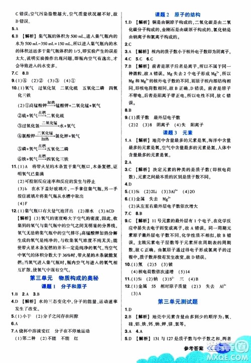 状元成才路2019年状元大课堂好学案九年级化学上R人教版参考答案 状元成才路2019年状元大课堂好学案九年级化学上R人教版参考答案