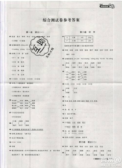 2019年人教版1加1轻巧夺冠课堂直播二年级语文上册参考答案 2019年人教版1加1轻巧夺冠课堂直播二年级语文上册参考答案