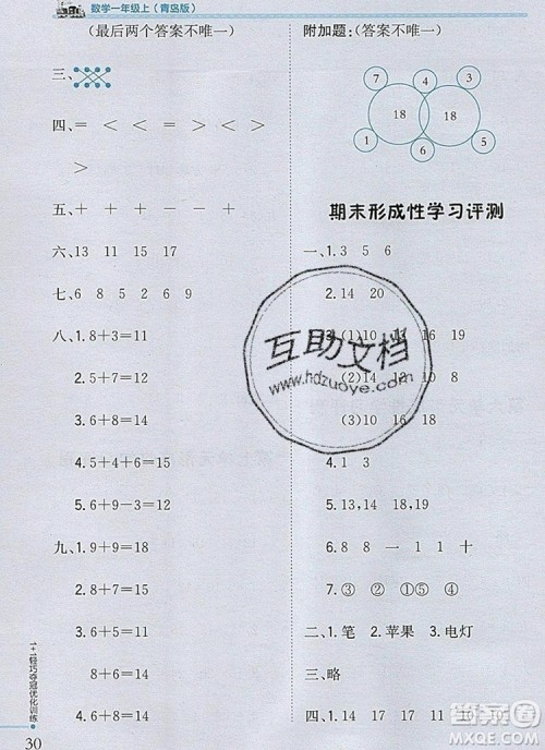 1加1轻巧夺冠优化训练一年级数学上册青岛版银版2019秋参考答案 1加1轻巧夺冠优化训练一年级数学上册青岛版银版2019秋参考答案