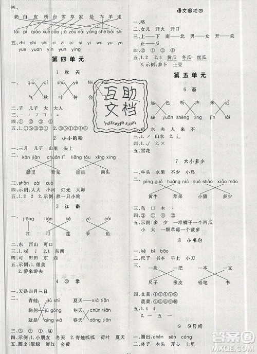 2019年1加1轻巧夺冠优化训练一年级语文上册人教版参考答案 2019年1加1轻巧夺冠优化训练一年级语文上册人教版参考答案