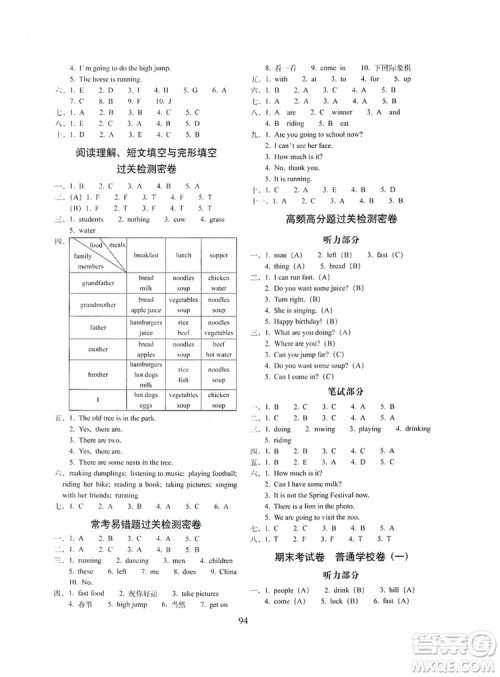 68所名校图书2019秋期末冲刺100分完全试卷四年级英语上册外研版全新版答案