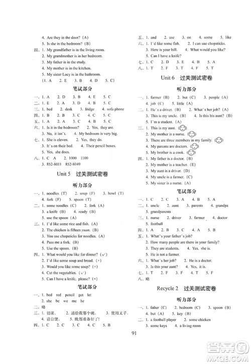 68所名校图书2019秋期末冲刺100分完全试卷四年级英语上册人教PEP版全新版答案