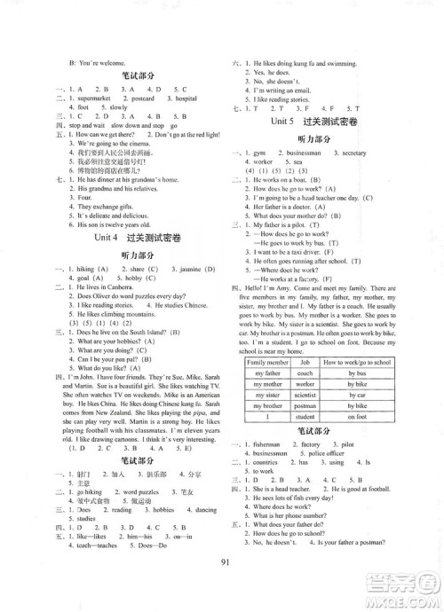 68所名校图书2019秋期末冲刺100分完全试卷六年级英语上册人教PEP版全新版答案