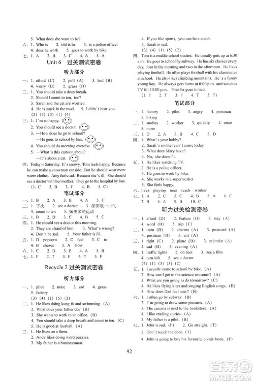 68所名校图书2019秋期末冲刺100分完全试卷六年级英语上册人教PEP版全新版答案