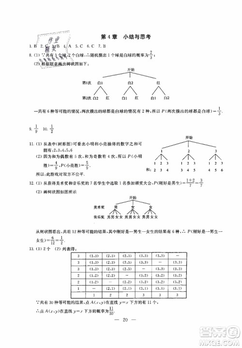 2019年一考圆梦综合素质学数学随堂反馈9年级上册参考答案 2019年一考圆梦综合素质学数学随堂反馈9年级上册参考答案