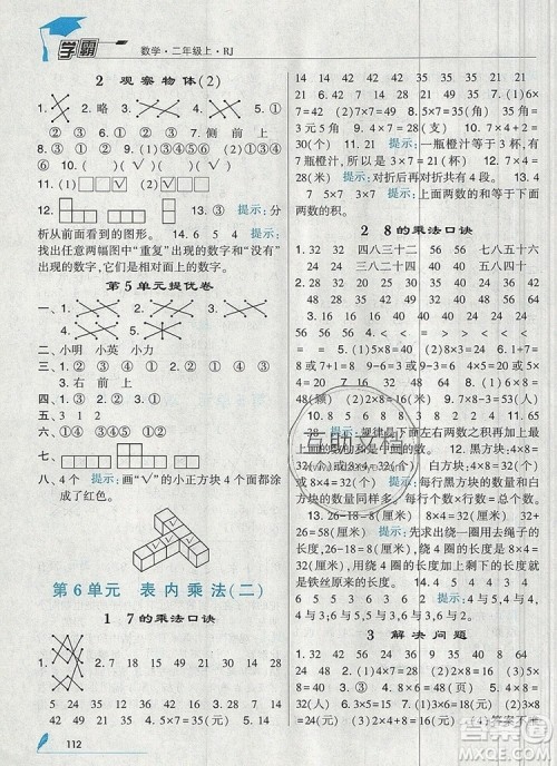 经纶学典学霸二年级数学上册人教版2019年新版参考答案 经纶学典学霸二年级数学上册人教版2019年新版参考答案