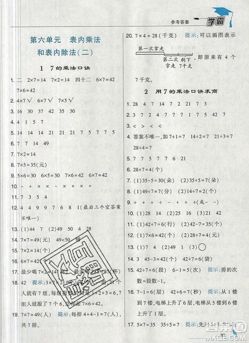 2019年经纶学典学霸二年级数学上册江苏版参考答案 2019年经纶学典学霸二年级数学上册江苏版参考答案