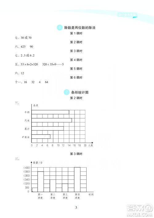 海南出版社2019课时练新课程学习指导四年级上册数学人教版答案