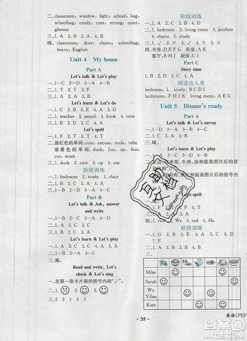 2019年胜券在握同步解析与测评四年级英语上册人教版重庆专版答案