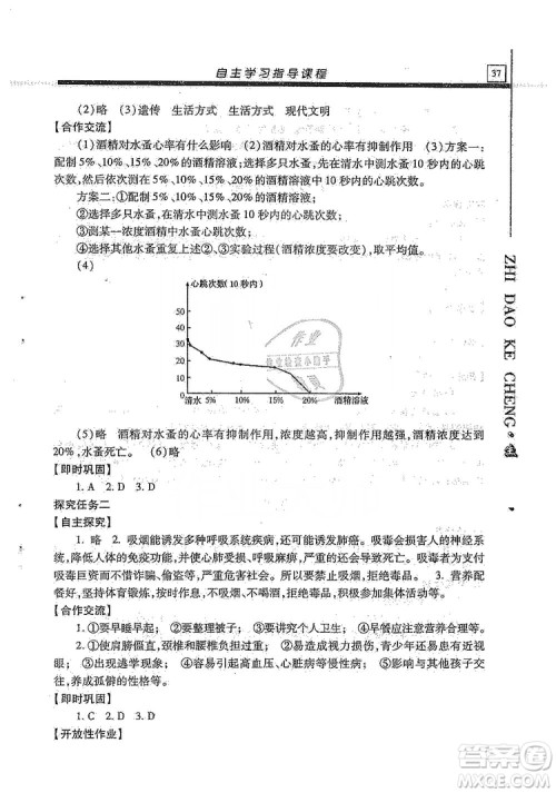 明天出版社2019自主学习指导课程生物学八年级全一册人教版答案