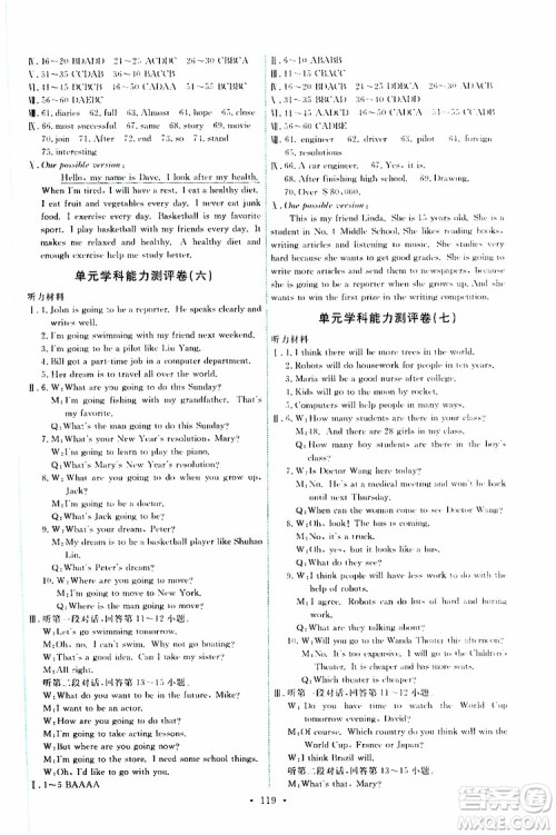 2019年能力培养与测试英语八年级上册人教版参考答案 2019年能力培养与测试英语八年级上册人教版参考答案