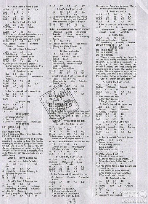 2020年新版世纪金榜金榜小博士六年级英语上册人教版答案 2020年新版世纪金榜金榜小博士六年级英语上册人教版答案