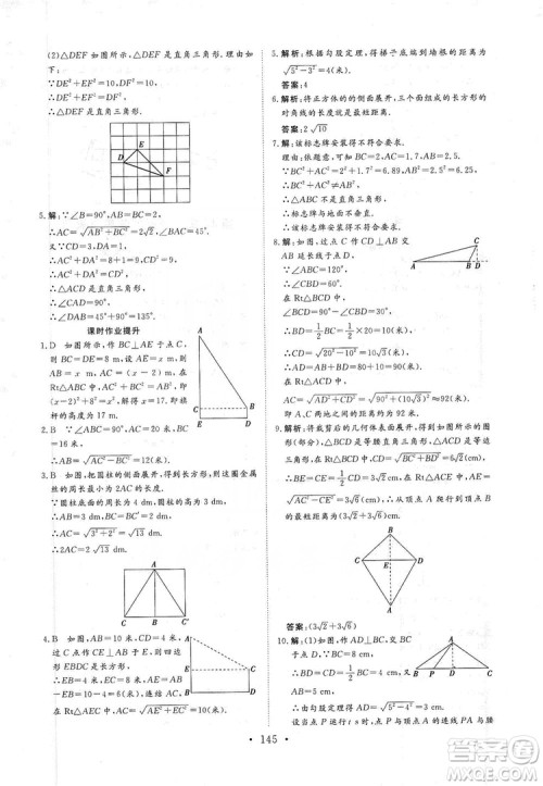 海南出版社2019新课程同步练习册数学八年级上册华东师大版答案