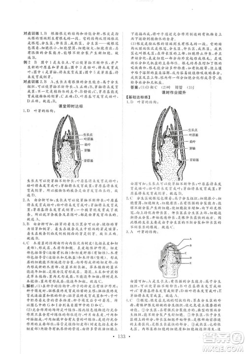 2019海南出版社新课程同步练习册生物学七年级上册北师大版答案