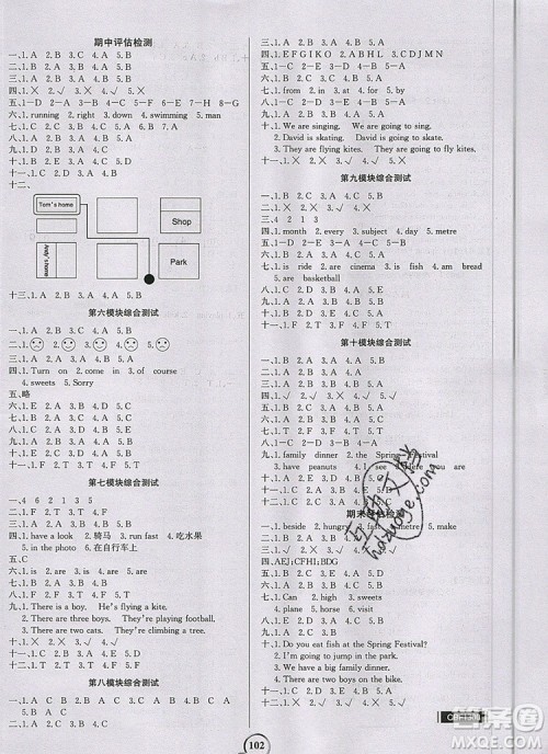 世纪金榜金榜小博士四年级英语上册外研版2020年新版答案