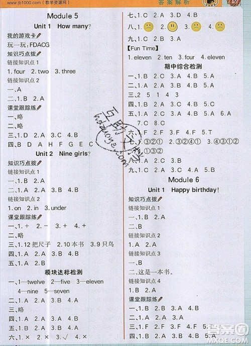 世纪金榜金榜大讲堂三年级英语上册外研版2020年新版答案 世纪金榜金榜大讲堂三年级英语上册外研版2020年新版答案