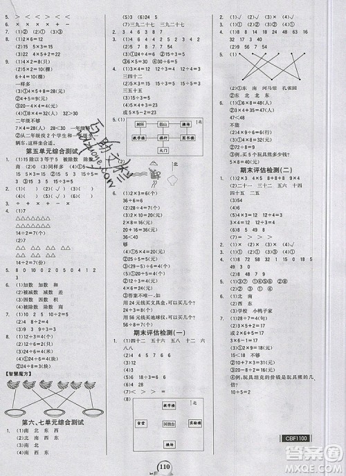 2020年新版世纪金榜金榜小博士二年级数学上册青岛版答案