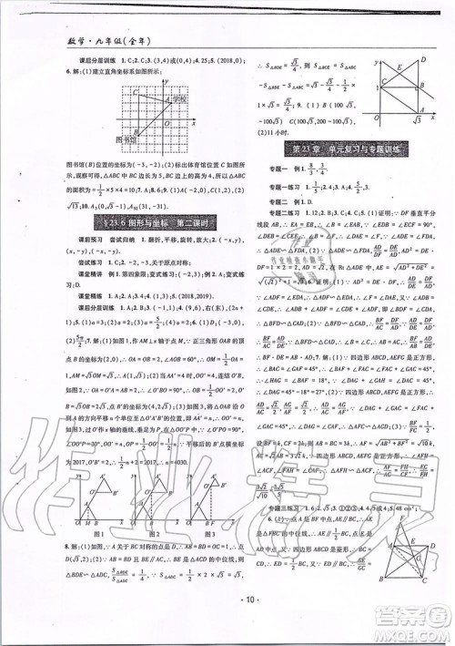 2019新版理科爱好者九年级数学全年华师大版2019第12-13期参考答案