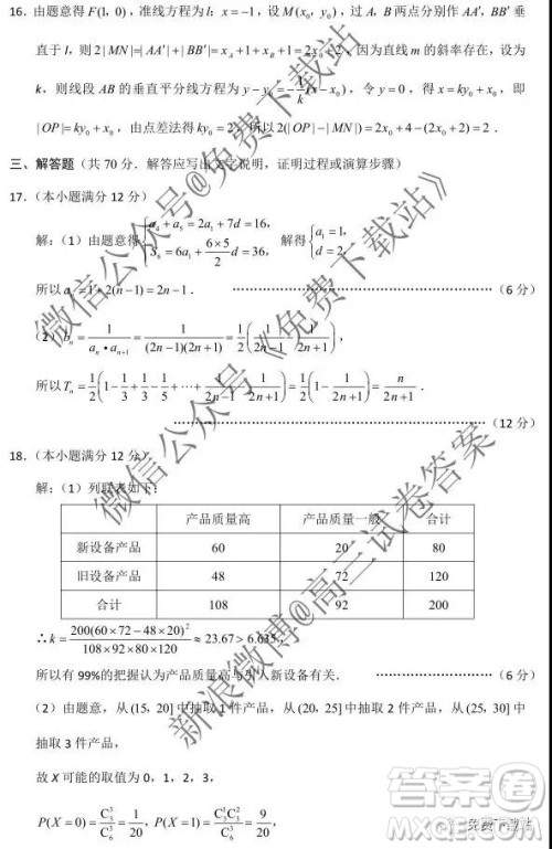 2020届云师大附中高考适应性月考三理科数学试题及参考答案