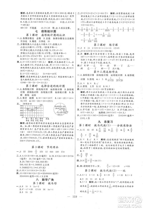 阳光出版社2019快乐练习作业本数学六年级上册人教版答案 阳光出版社2019快乐练习作业本数学六年级上册人教版答案