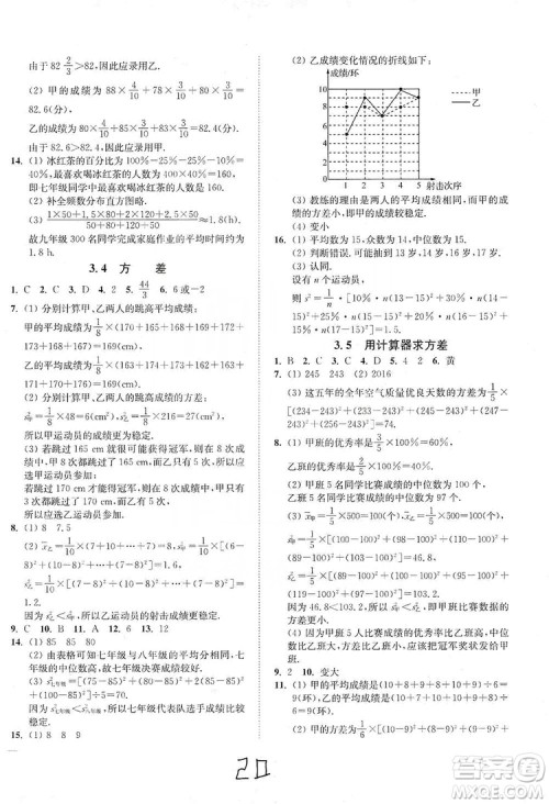 江苏人民出版社2019南通小题课时作业本九年级数学上册江苏版答案