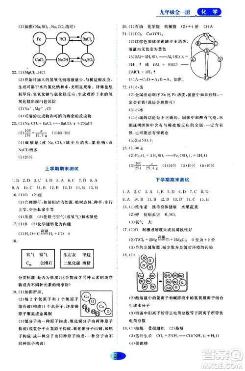 黑龙江教育出版社2019年五四学制资源与评价化学九年级全一册人教版参考答案