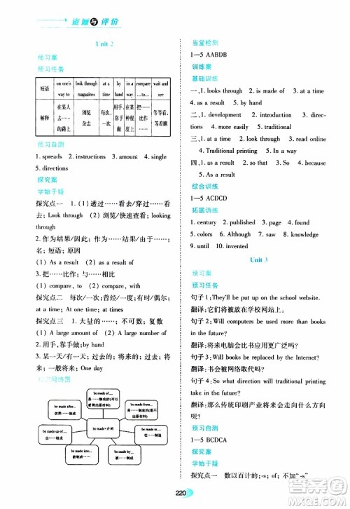 2019年秋资源与评价英语九年级上册外研版参考答案