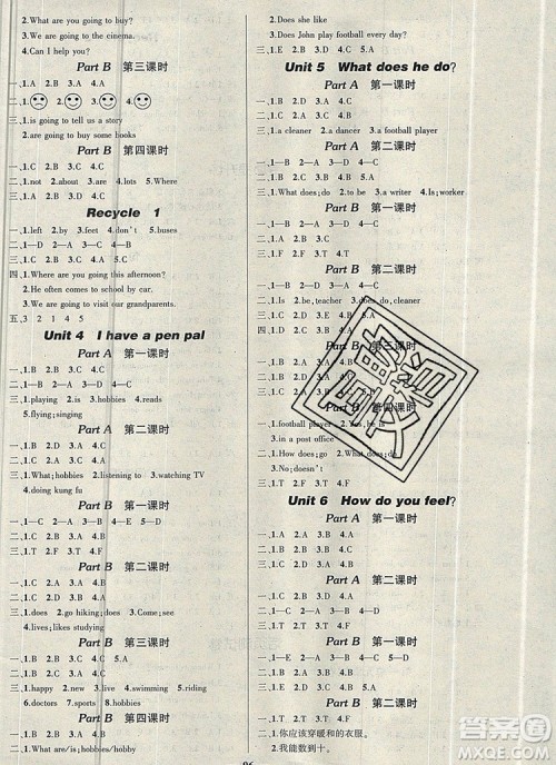 2019年秋新版创优作业100分导学案六年级英语上册人教版答案 2019年秋新版创优作业100分导学案六年级英语上册人教版答案
