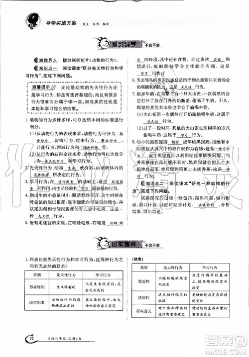 金太阳教育2019年金太阳导学案生物八年级上册创新版参考答案 金太阳教育2019年金太阳导学案生物八年级上册创新版参考答案