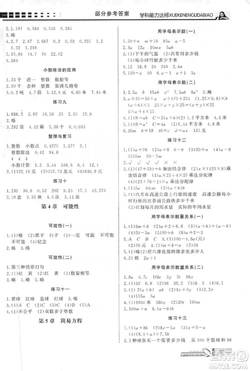 花山文艺出版社2019花山小状元学习力提升达标五年级数学上册人教版答案 花山文艺出版社2019花山小状元学习力提升达标五年级数学上册人教版答案
