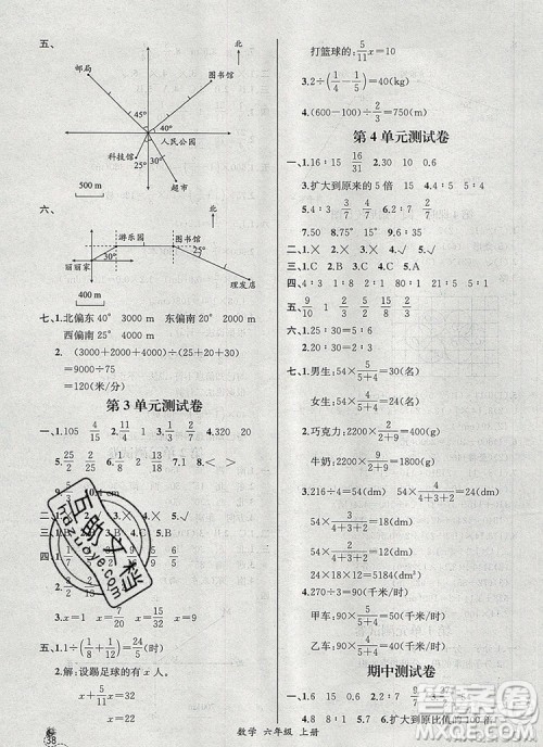 2019年秋人教版河北专版同步导学案课时练六年级数学上册答案