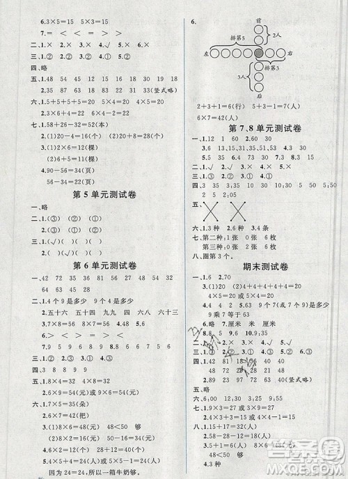 2020年秋同步导学案课时练二年级数学上册人教版河北专版答案