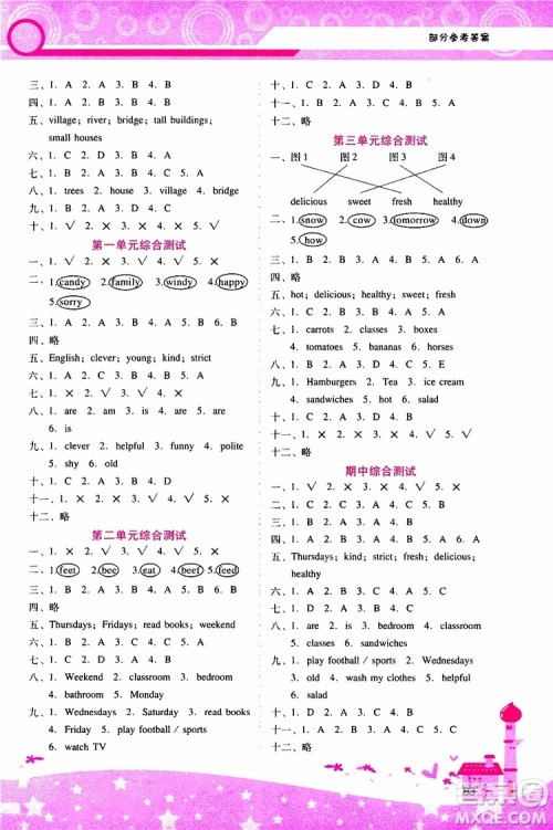 2019年新课程学习辅导英语五年级上册PEP人教版参考答案 2019年新课程学习辅导英语五年级上册PEP人教版参考答案