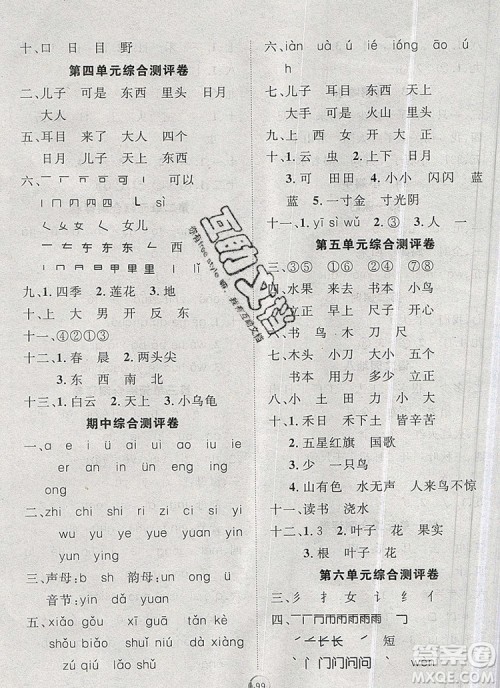 2020新版智慧万羽优质课堂快乐成长一年级语文上册人教版答案 2020新版智慧万羽优质课堂快乐成长一年级语文上册人教版答案