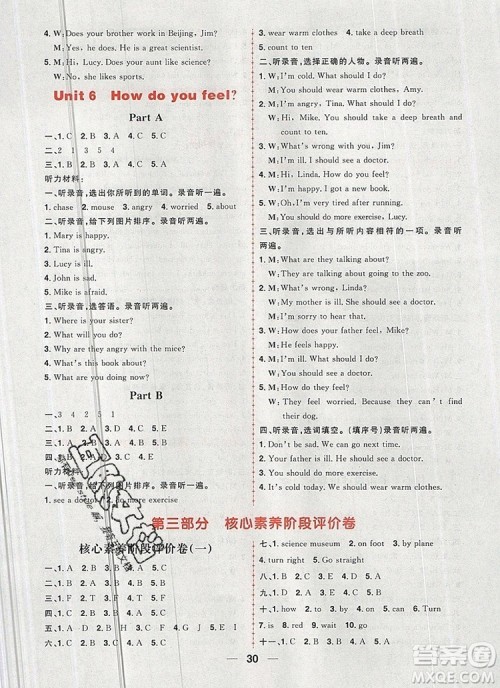 南方出版社2019年核心素养天天练六年级英语上册人教版答案 南方出版社2019年核心素养天天练六年级英语上册人教版答案