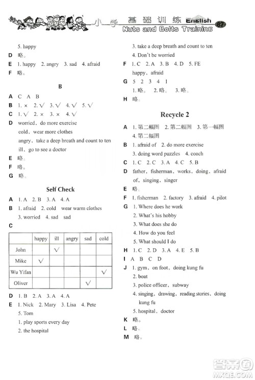 山东教育出版社2019小学基础训练六年级英语上册人教PEP版答案 山东教育出版社2019小学基础训练六年级英语上册人教PEP版答案