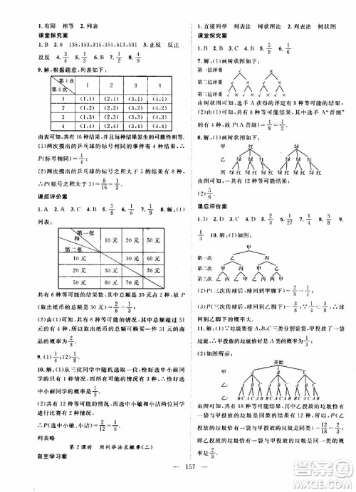 智慧万羽2019年优质课堂导学案数学九年级上册人教版参考答案 智慧万羽2019年优质课堂导学案数学九年级上册人教版参考答案