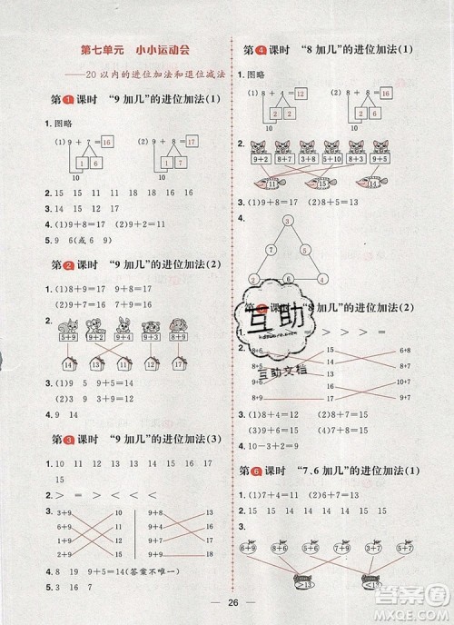 南方出版社2019年青岛版五四制核心素养天天练一年级数学上册答案 南方出版社2019年青岛版五四制核心素养天天练一年级数学上册答案
