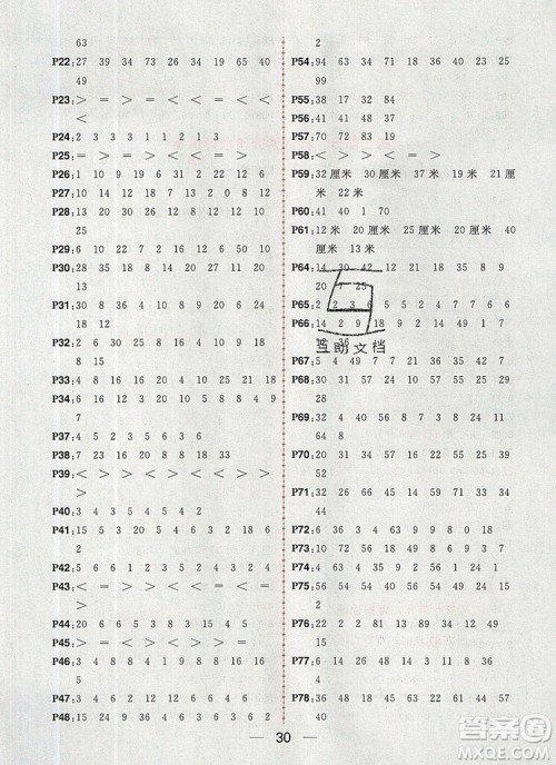 南方出版社2019年核心素养天天练二年级数学上册苏教版答案