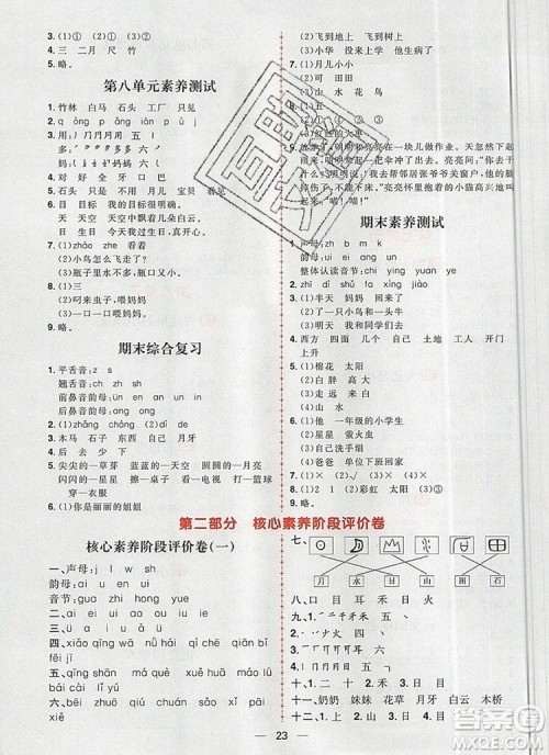 南方出版社2019年核心素养天天练一年级语文上册统编版答案 南方出版社2019年核心素养天天练一年级语文上册统编版答案